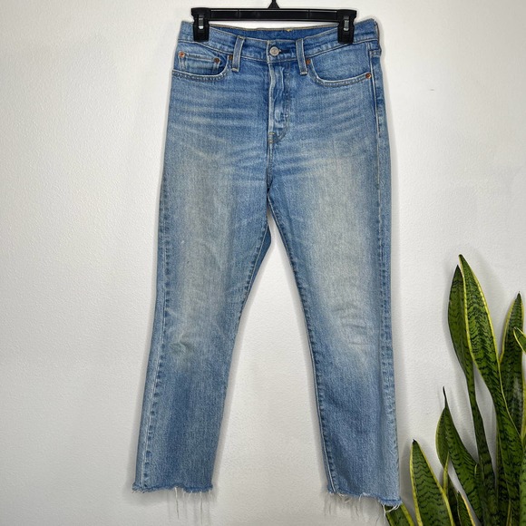 Levis Medium Wash Raw Hem Jeans 27 - Picture 1 of 8